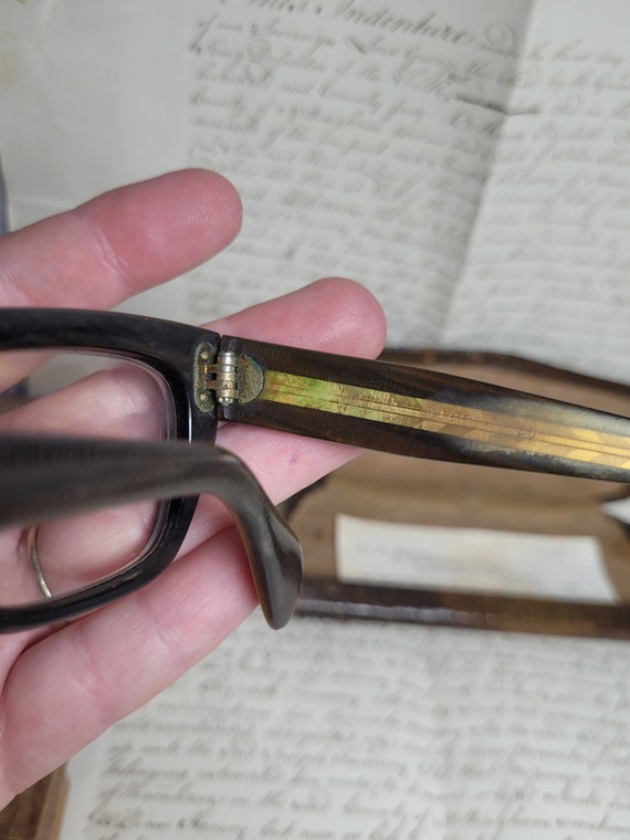 Vintage Thick Rimmed 1970s Spectacles Glasses Wit… - image 5
