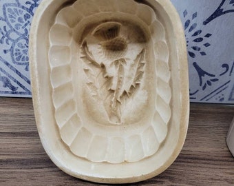 Antique White Ironstone Jelly Mold, Thistle Design, Jelly Mould Flora, Antique Ironstone,  Antique Kitchenalia