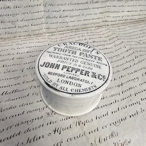 Antique Cracrofts Toothpaste Pot Lid And Base, Chemist Advertising Ironstone