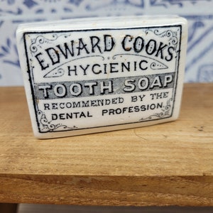 Englischer Viktorian Edward Kochen Hygienische Zahnseifentopf Deckel, 1880 Antike Werbung Ironston, Antike Werbung