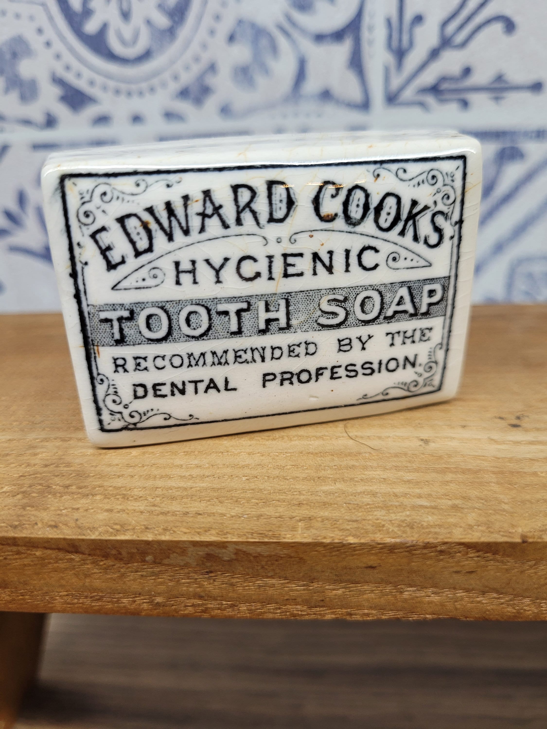 Englischer Viktorian Edward Kochen Hygienische Zahnseifentopf Deckel, 1880 Antike Werbung Ironston, Antike Werbung
