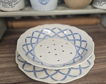 Vintage Royal Doulton Siebschüssel und Platte, Vintage Keramiksiebschüssel, Vintage Kitchenalia
