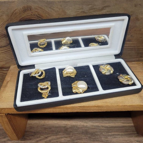 Vintage Pierre Cardin Designer Clip-On Earrings Set Retro Jewellery