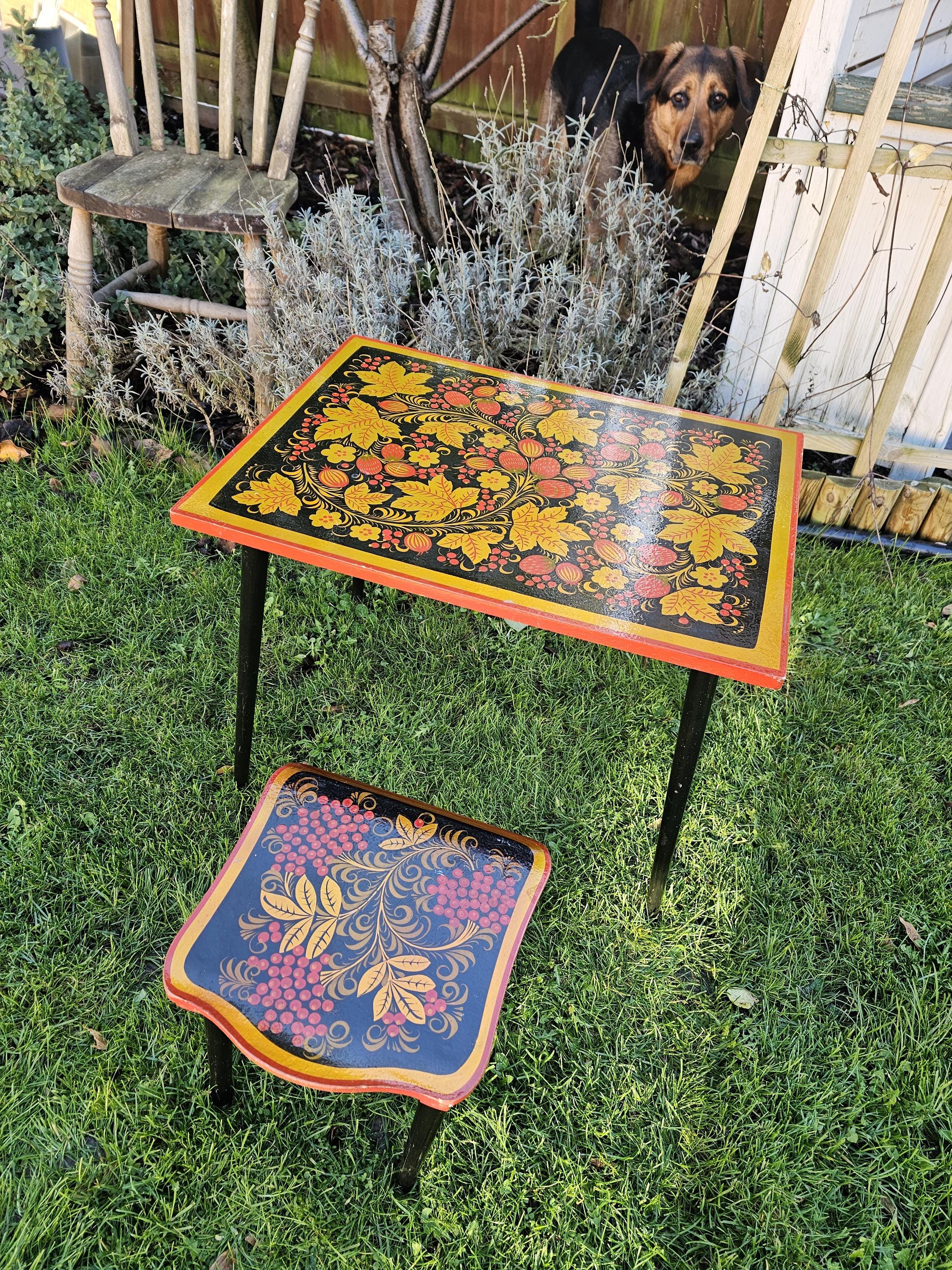 Children's Furniture Vintage Table & Stool USSR Decor Soviet Era