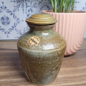 Vintage Pottery Jar, Signed Pottery, Studio Pottery
