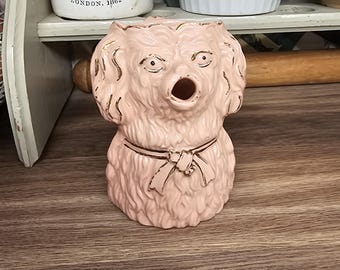 Antik rosa gräddkanna, hundhuvudkanna, ovanlig kanna, antik Kitchenalia