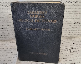 Dizionario di riferimento per infermieri degli anni '50, regalo per infermiere, libro medico vintage
