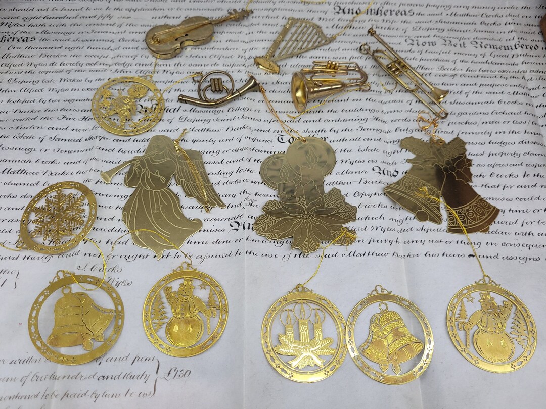 Vintage Brass Christmas Decorations, Festive Decor, Christmas Keepsakes