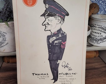 Unusual 1950s Military/Political Charicture by Poli, Original 1950s Art, Military Political Interest.