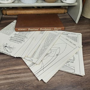 1950s How To Guide Charts, 1950s Decor, Practical Handyman Charts 1950s