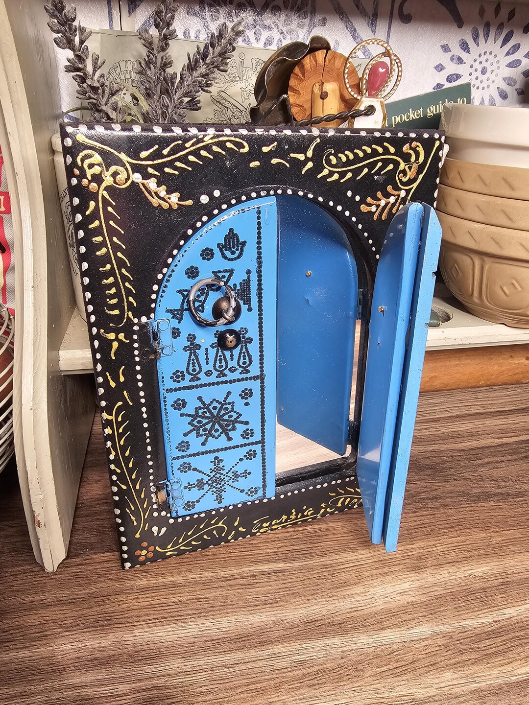 Hand Painted Russian Style Mirror With Doors, Vintage Wall Decor - Etsy
