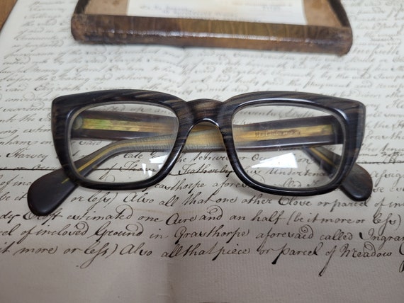 Vintage Thick Rimmed 1970s Spectacles Glasses Wit… - image 3