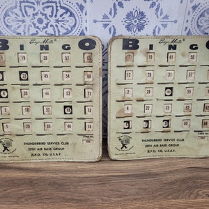 Vintage Bingo Master Karten, Vintage Dekor, Vintage Werbung, Vintage RAF, Schrullige Vintage Dekor, Bingo Spiel