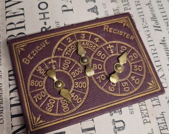 ANCIEN COMPTEUR OU marqueur en bois pour jeux de cartes ou autres