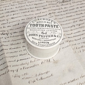 Antique Cracrofts Toothpaste Pot Lid and Base, Chemist Advertising Ironstone