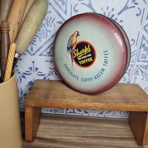 A Vintage Pictorial Toffee Tin by Sharps, Vintage Tin, Collectible Tin