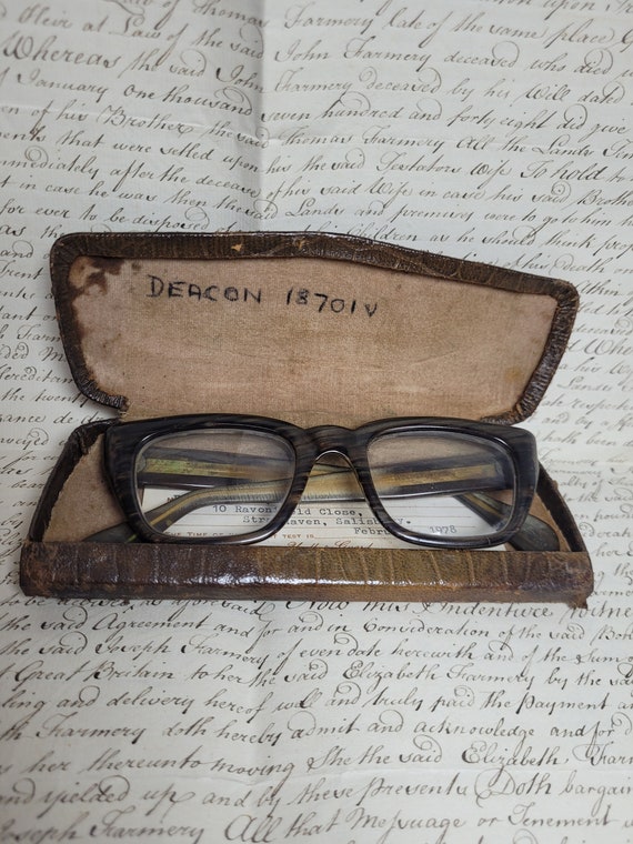 Vintage Thick Rimmed 1970s Spectacles Glasses Wit… - image 1