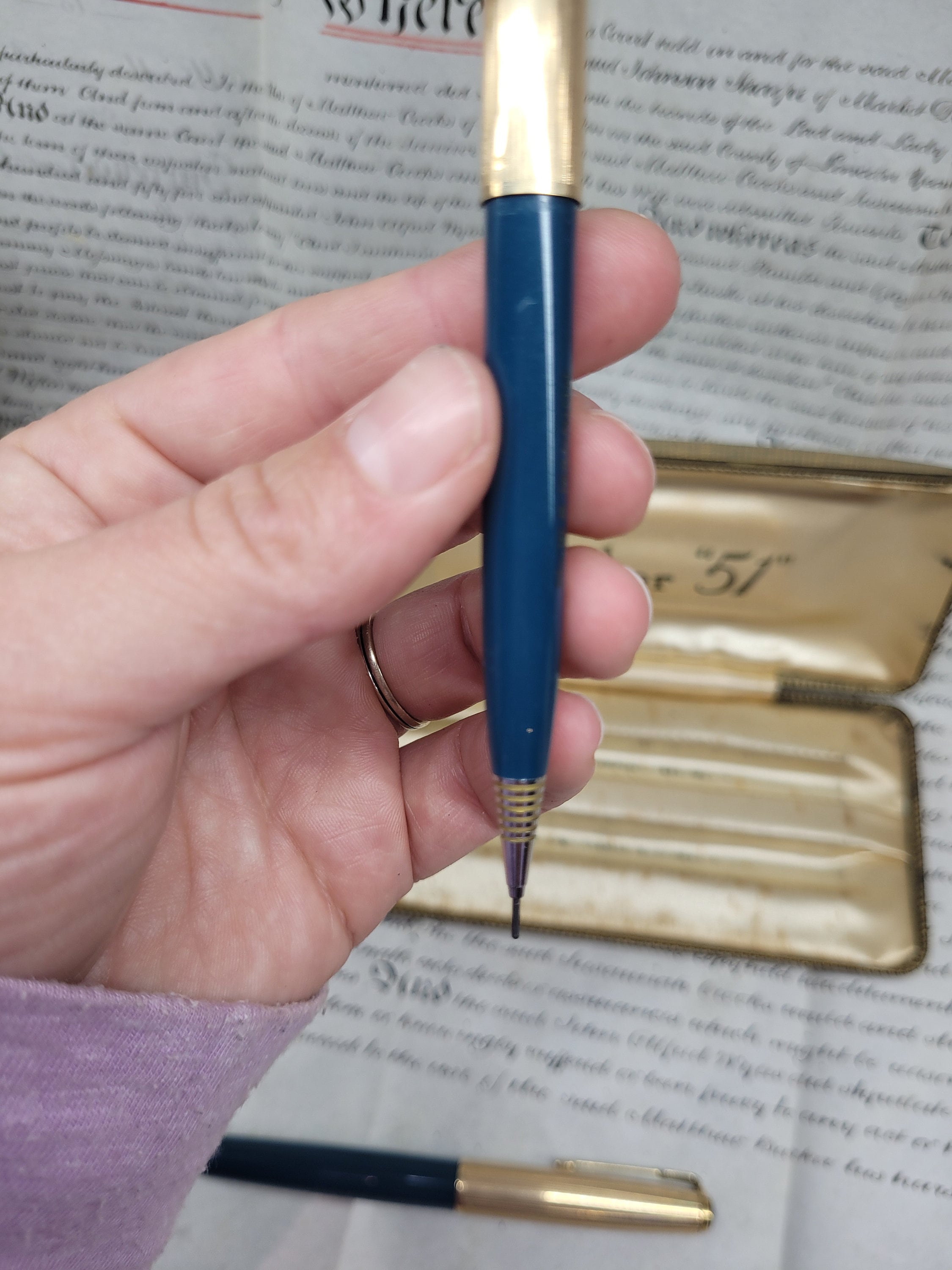 Vintage Inscribed Parker 51 Classic Pen & Pencil Set