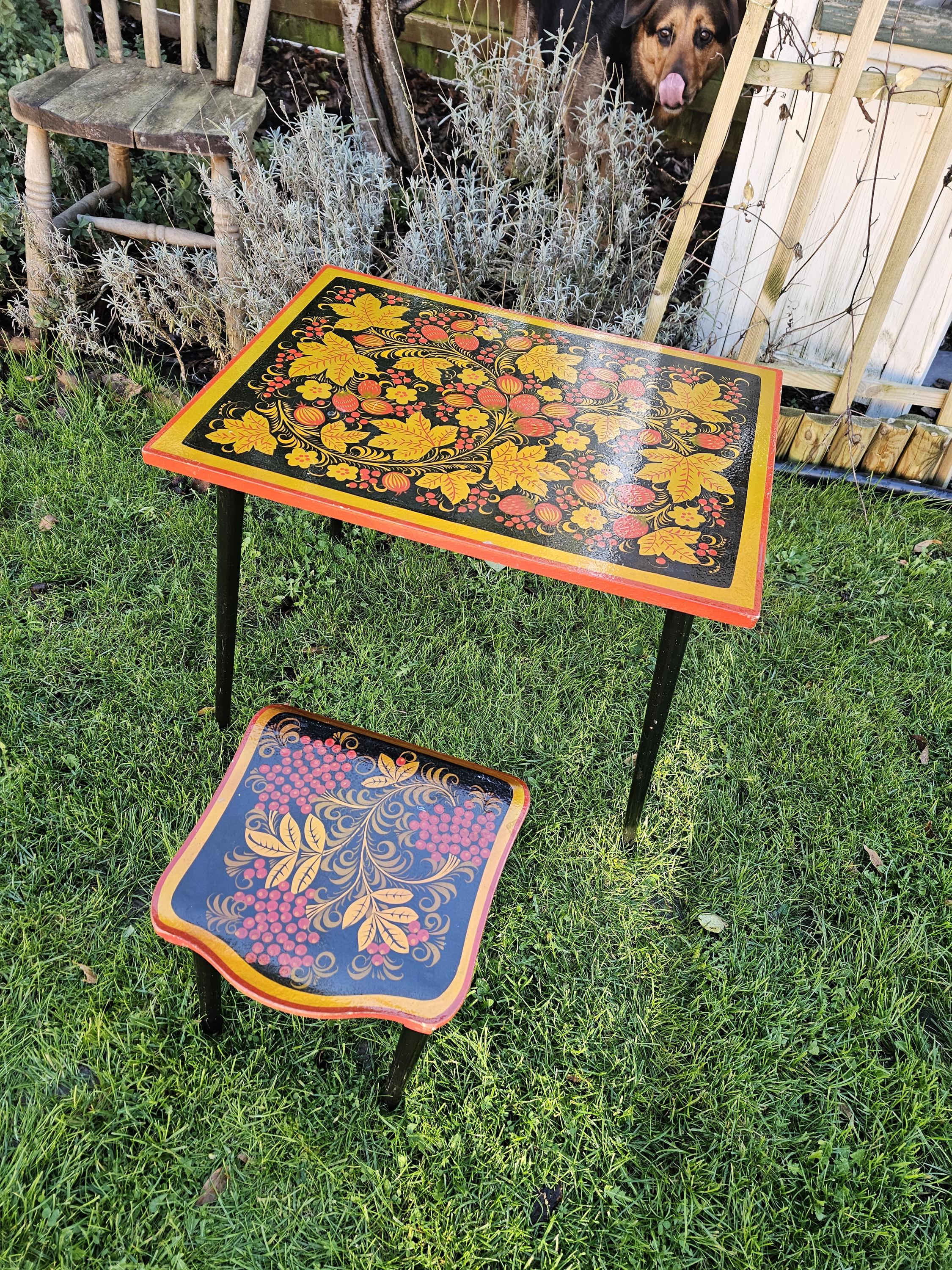 Children's Furniture Vintage Table & Stool USSR Decor Soviet Era