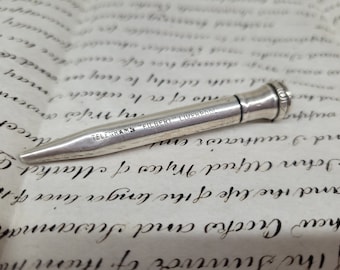 Vintage Silver Propelling Pencil, Advertising Pencil Telegram Filbert Liverpool