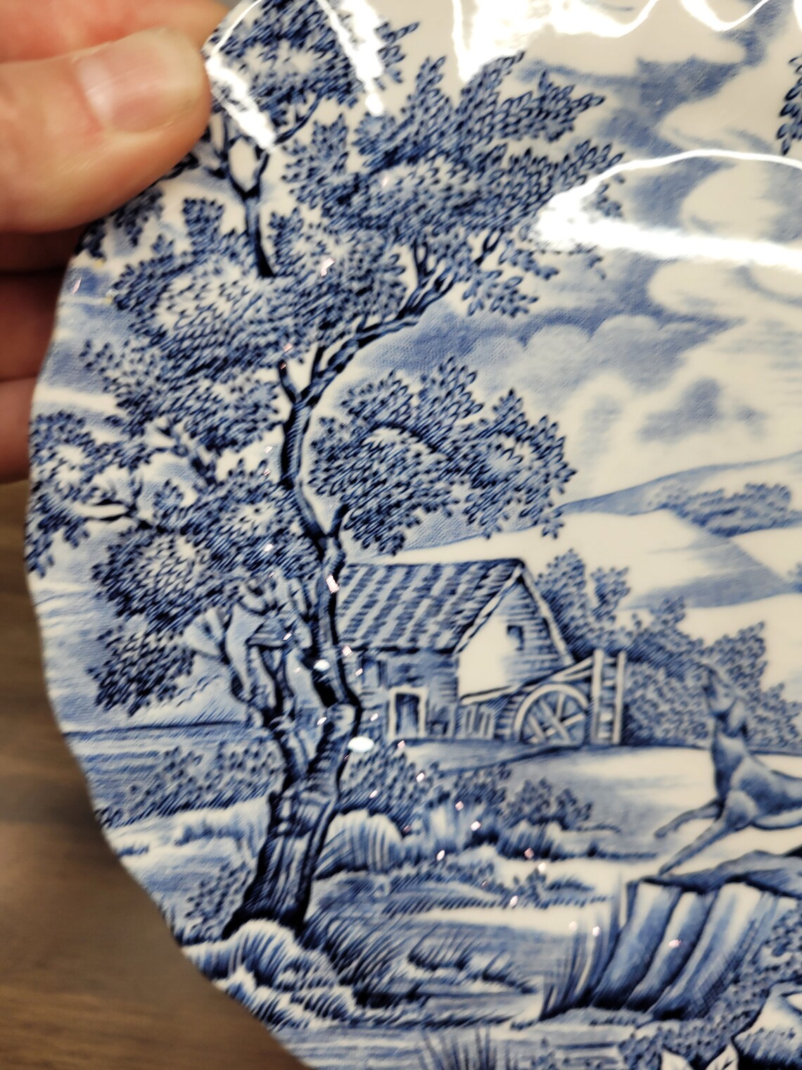 Vintage Collectible Plate The Hunter By Myott Blue And White Plate vintage-collectible-plate-the-hunter-by-myott-blue-and-white-plate