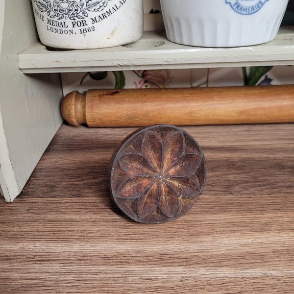Vintage Wooden Butter Stamp, Butter Mould, Antique Baking, Antique Kitchenalia, Japanese Sweet