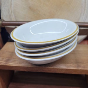 Set of 4 Petite Hotelware Duraline Super Vitrified Dish Bowls - Vintage Made in England 1980s