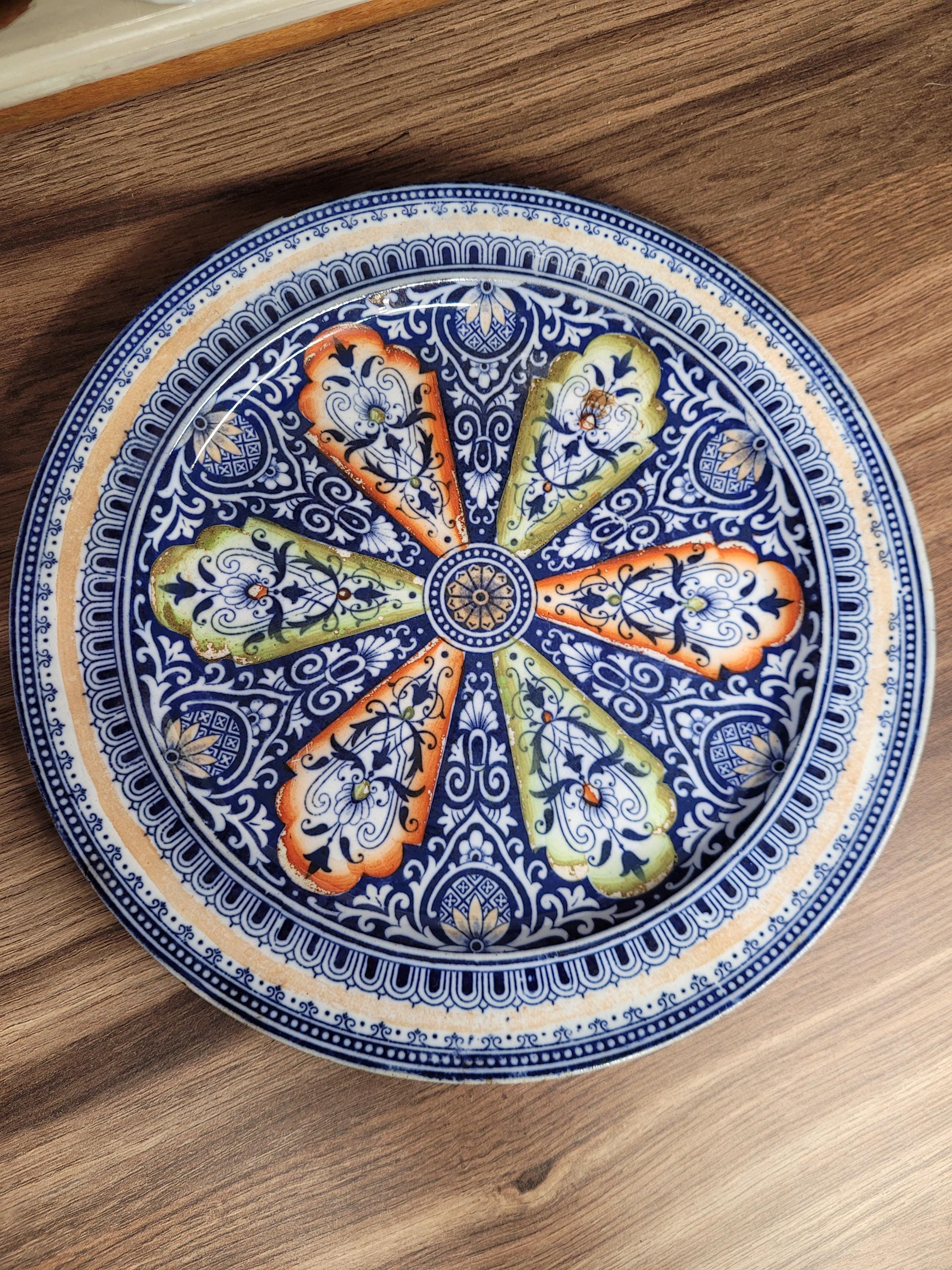 アンティーク 1800年代後半 J Defries & Sons 陶器プレート、希少な