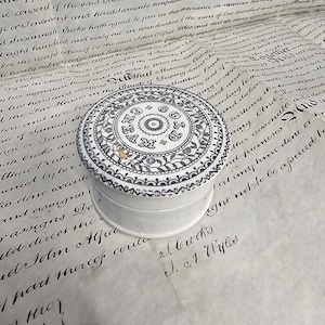 Antique Advertising Pot Lid and Base,  Gothic Design,  Antique Chemist