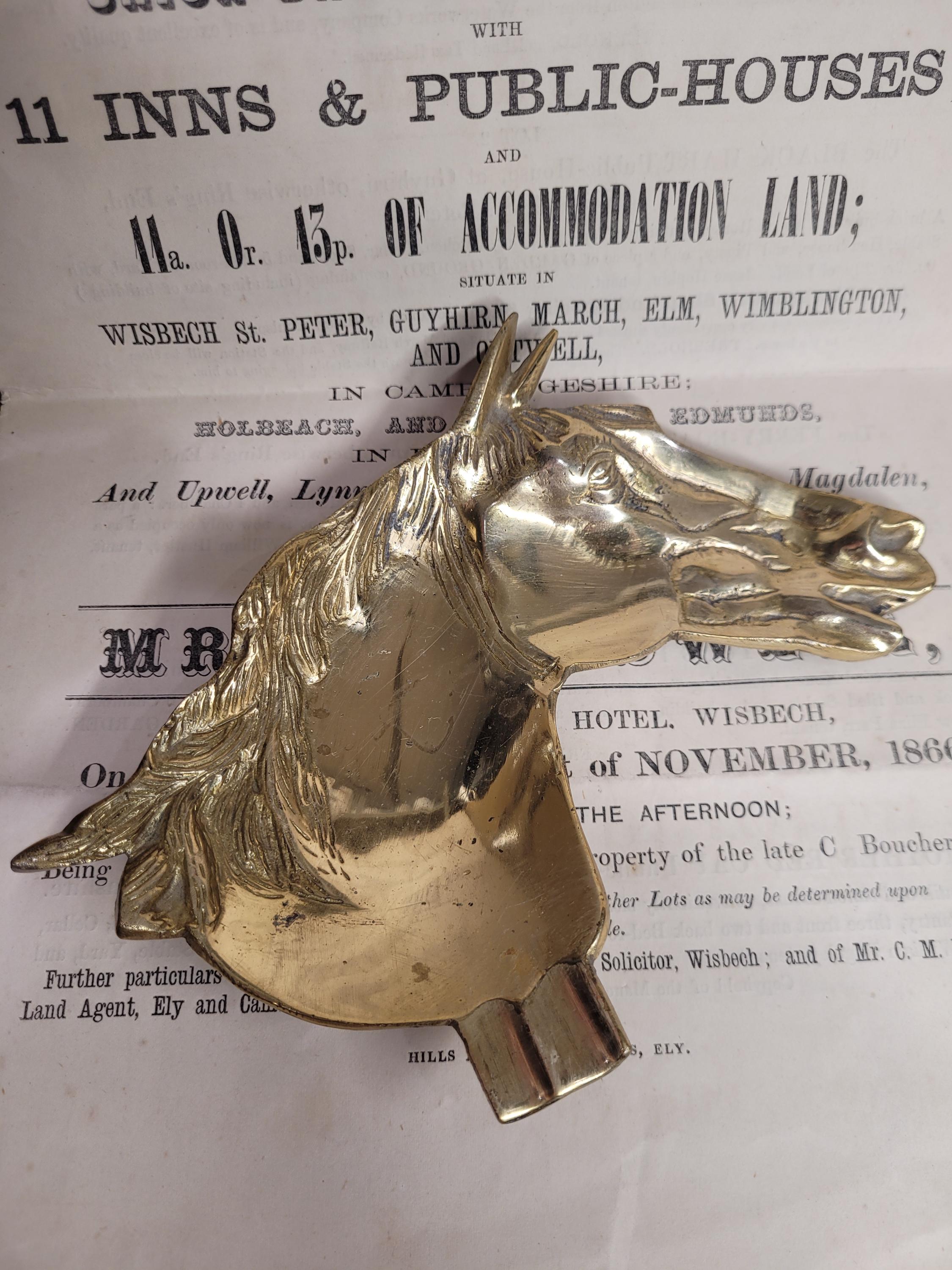 Vintage Horse Head Brass Dish, Ashtray, Calling Card Tray, Brass