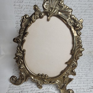 Ornate Vintage Easel Back Standing Photo Frame, Brass Photo Frame, Antique Frame, Antique Decor