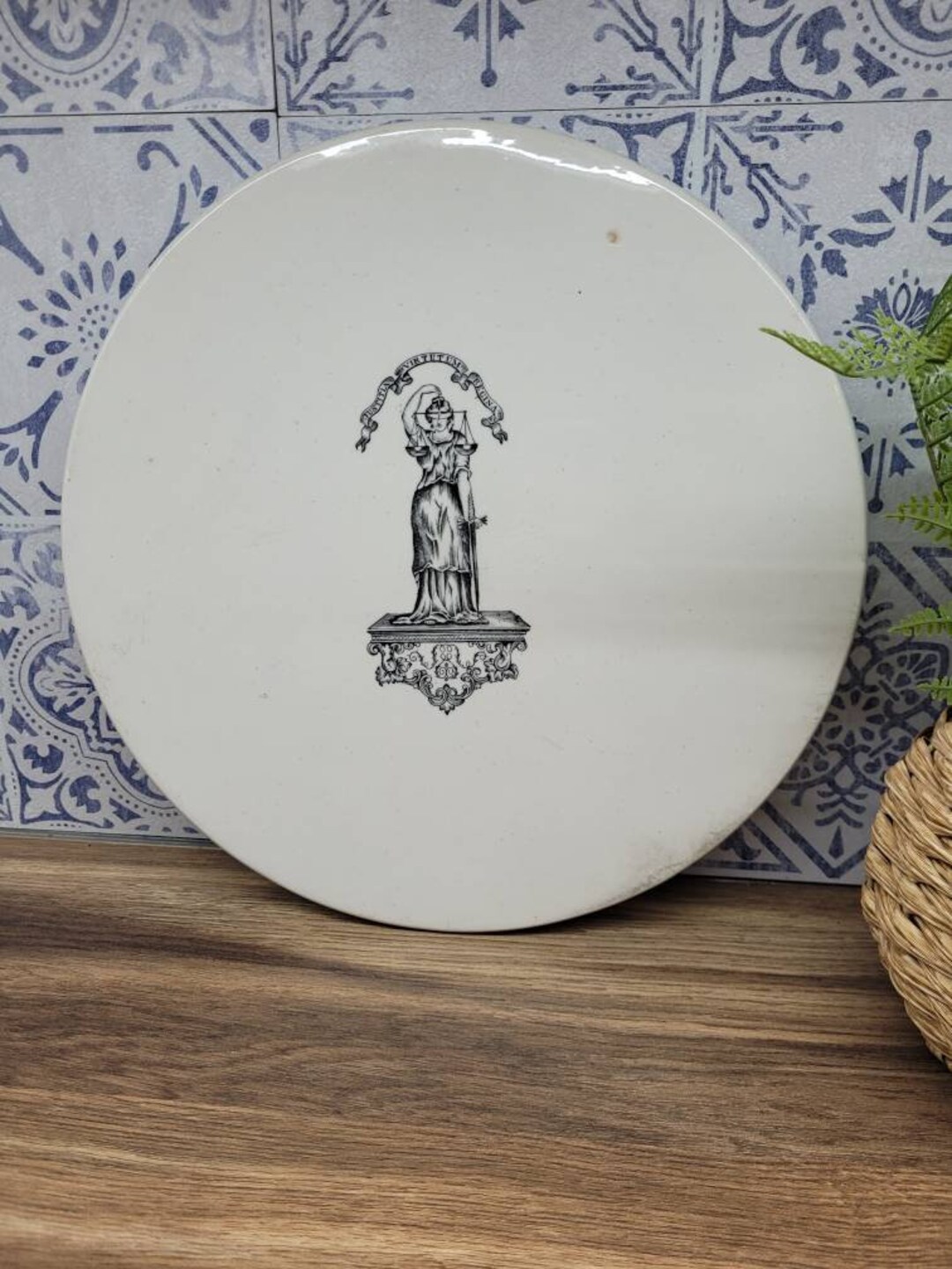 Victorian White Ironstone Scale Plate Cutting or Cheese Board Etsy
