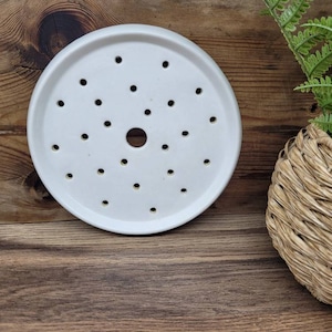 Antique Ironstone Creamware Miniature Strainer, 19th Century Kitchen Decor