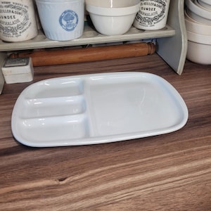 Vintage French Pillivuyt Divided Rectangular Plate, Vintage French Kitchen.