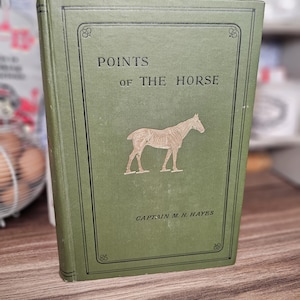 Libro interesante sobre caballos de 1922, Puntos del caballo por el capitán M.H. Hays, libro de referencia antiguo.