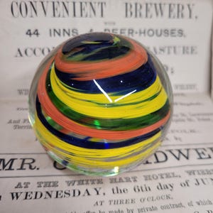 Vintage Swirl Glass Paperweight,  Collectible Paperweight,  Novelty Desk Decor