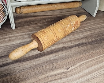 Antique Woodem Treen Pastry Rolling Pin, Antique Kitchenalia, Home Baking Decor