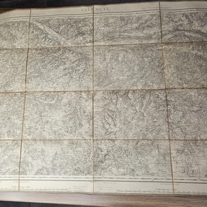 Antique French Map, Velencay Area, 1880s Linen Folding Map