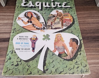 Revista Esquire Masculina dos anos 1950, Publicidade Vintage, Publicidade dos anos 1950, Revista Masculina Colecionável