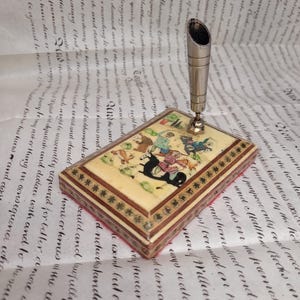 Vintage Style Ornate Pen Holder, Gift for Him, Desk Decor