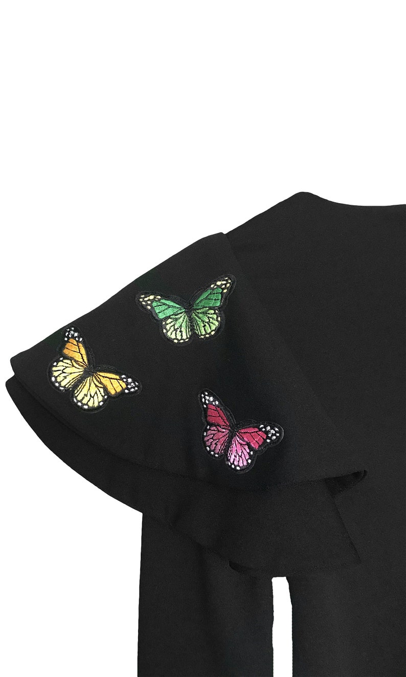 Nashira Style One Shoulder Ruffle Butterflies Blouse image 7