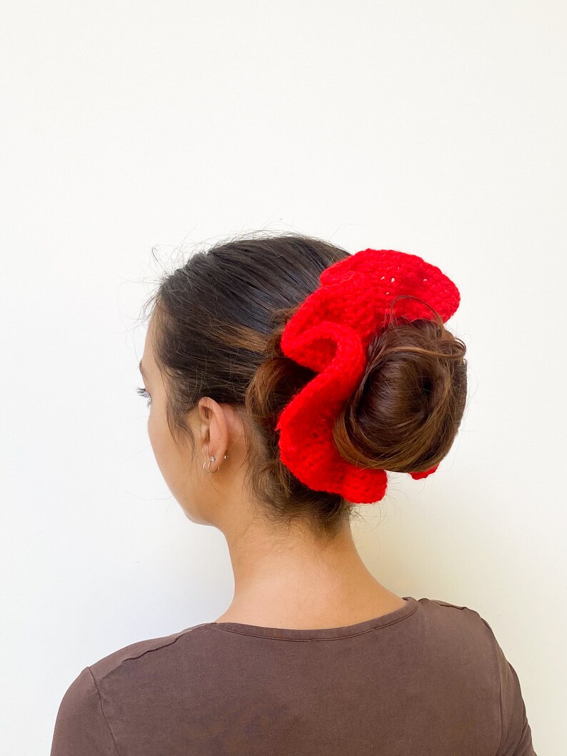 Giant Chunky Scrunchies Multicoloured handmade Red