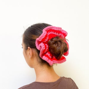 Giant Chunky Scrunchies Multicoloured handmade Pink & Red