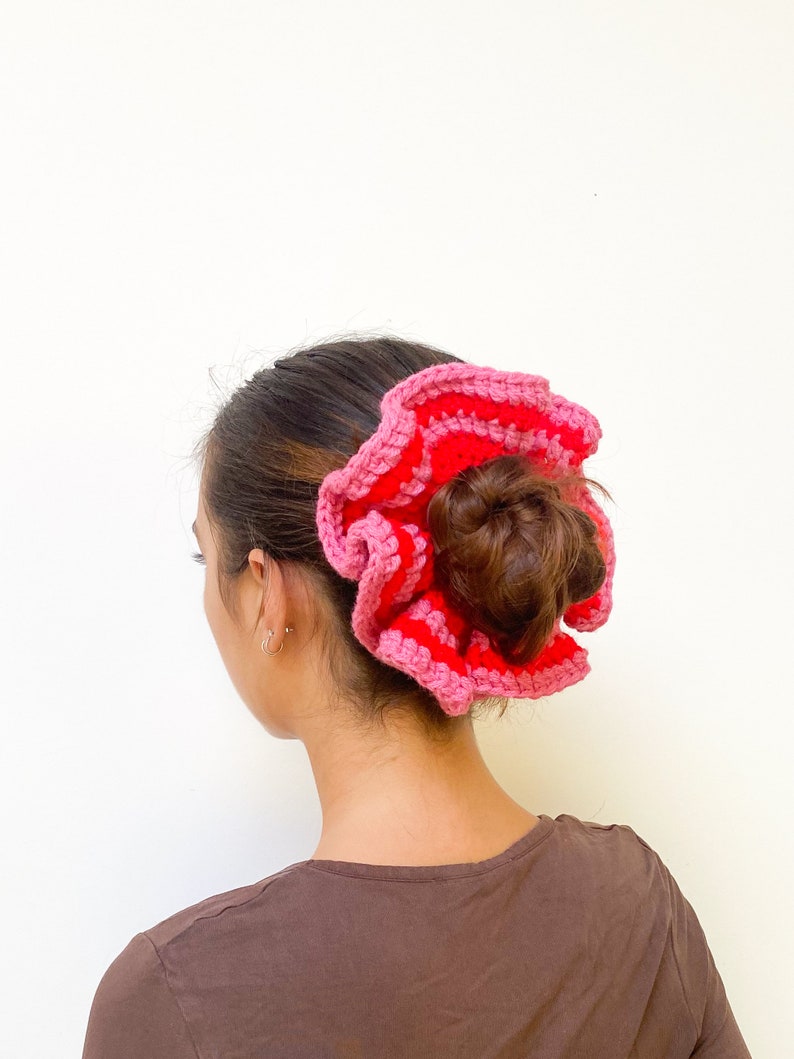 Giant Chunky Scrunchies Multicoloured handmade Pink & Red