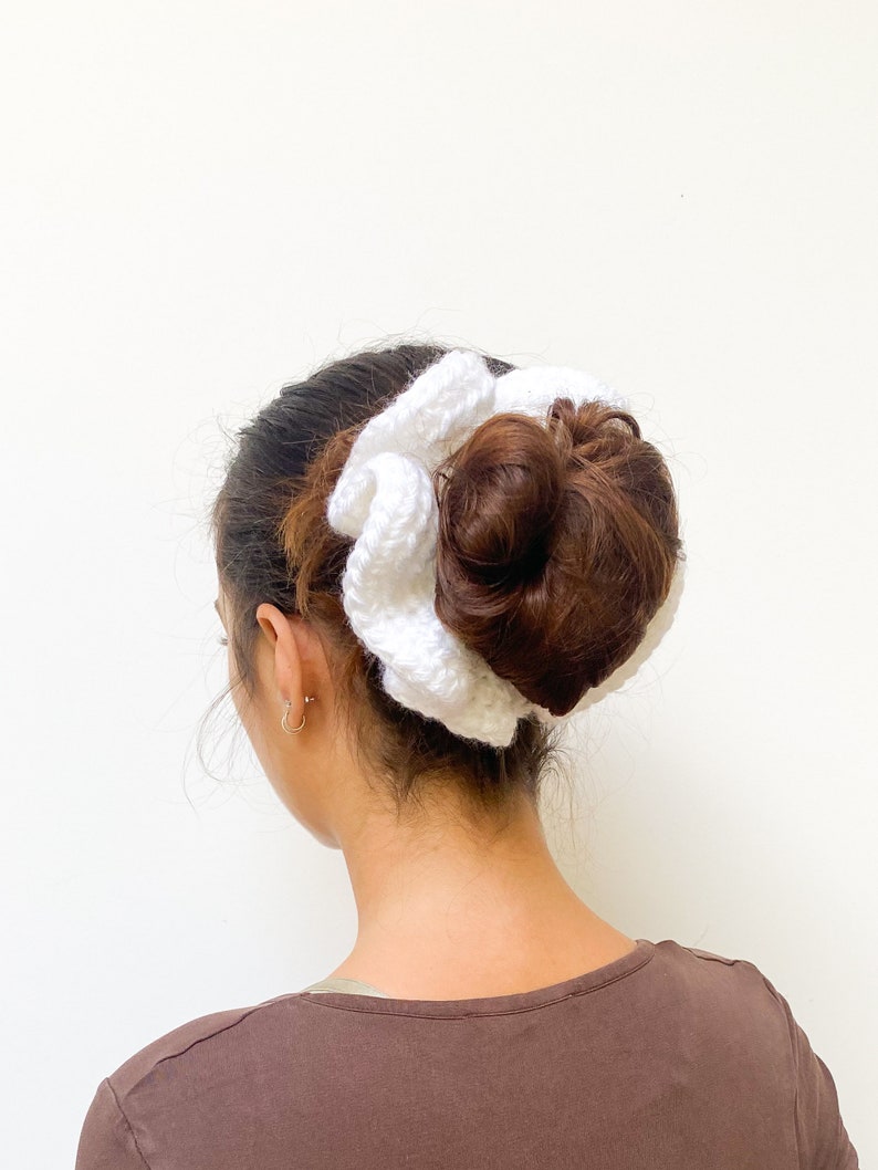 Giant Chunky Scrunchies Multicoloured handmade White