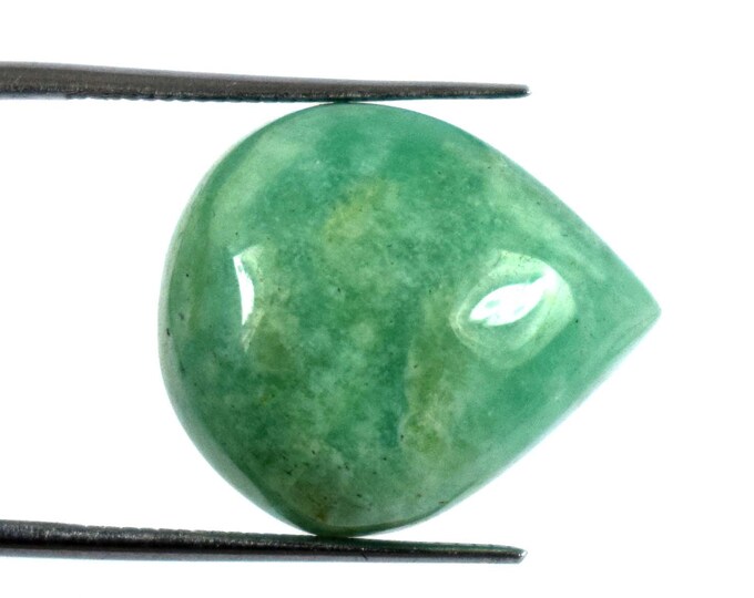 Peru Green Amazonite Untreated Gemstone Pear Shape Natural 15.95 Ct AGI Certified S9560