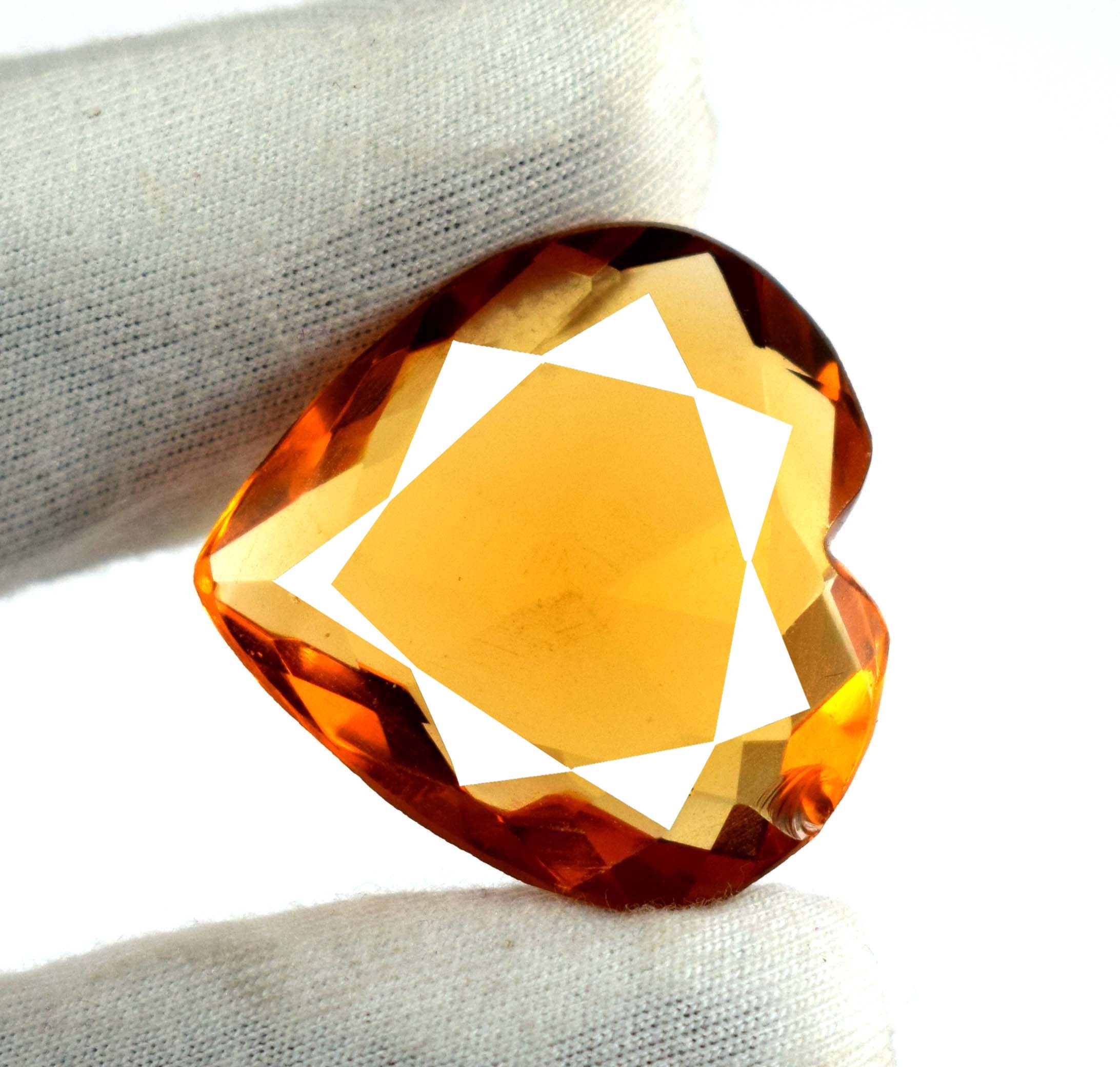 49.20 Ct Yellow Citrine Loose Gemstone Brazilian Heart Shape Etsy