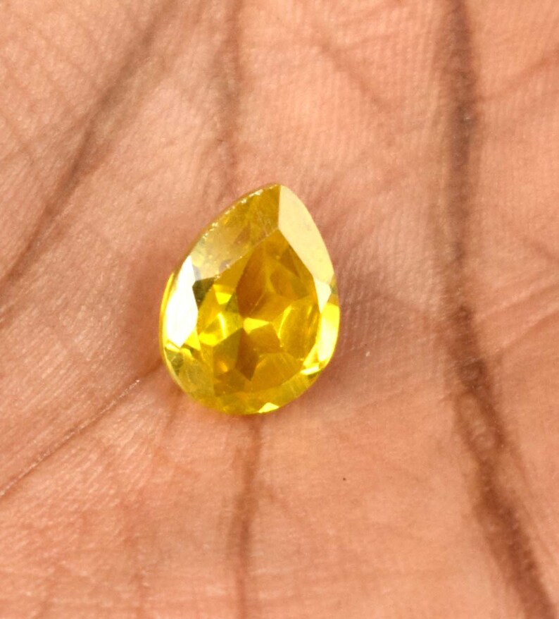 Srilankan 8.35 Ct 100/% Natural Pear Cut Yellow Spinel Loose Gemstone AGI Certified X9713