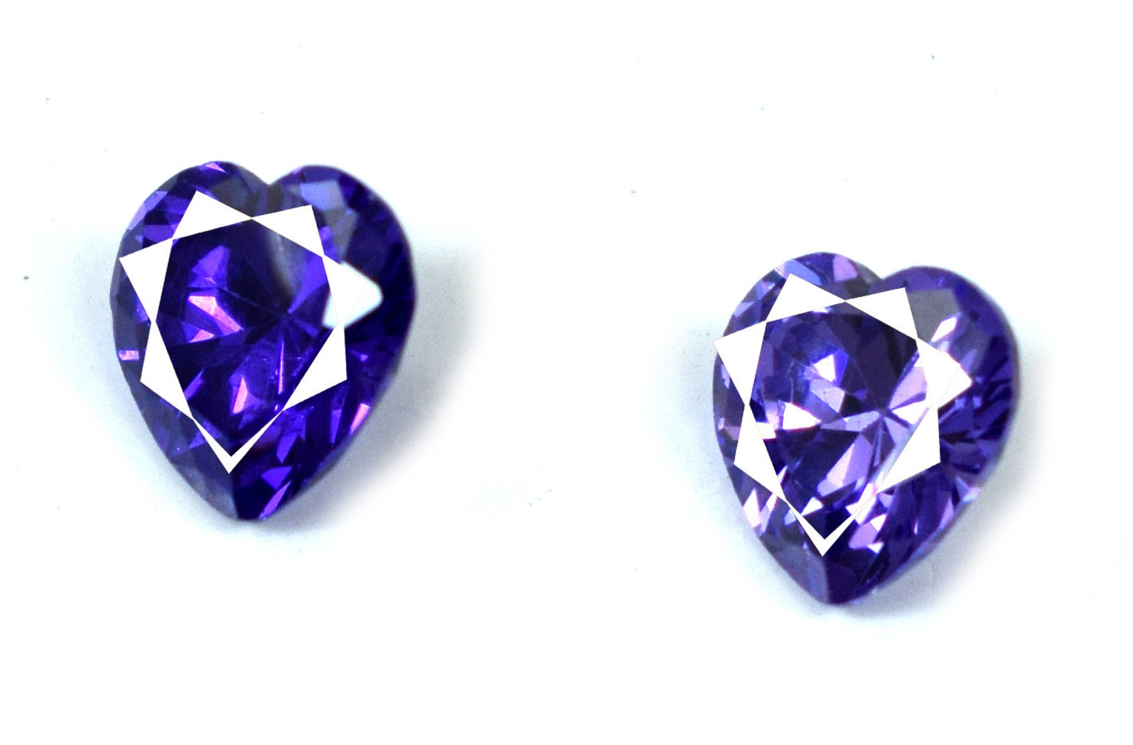Loose Gemstone Matching Pair 4.20 Ct Heart Shape Purple Etsy