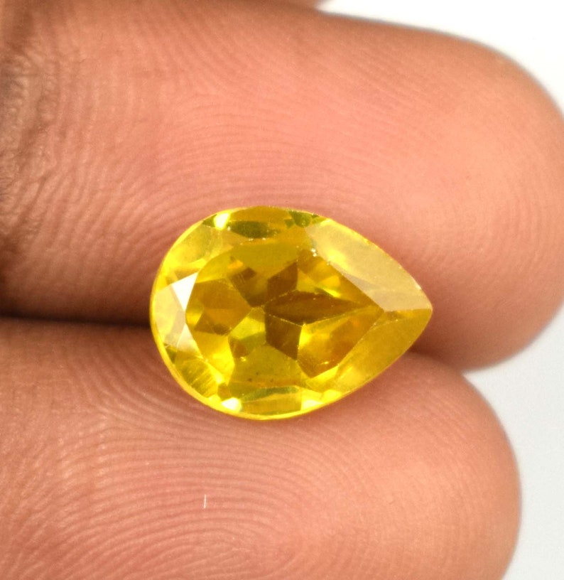 Srilankan 8.35 Ct 100/% Natural Pear Cut Yellow Spinel Loose Gemstone AGI Certified X9713